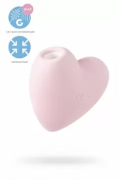 Вакуумный стимулятор клитора с вибрацией Сердце Satisfyer Cutie Heart