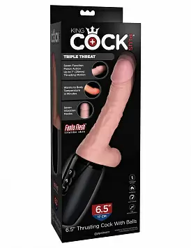 Компактная секс-машина с подогревом и вибрацией King Cock Plus 6.5&quot; Thrusting PipeDream