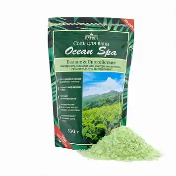 Соль для ванн с зеленым чаем и мелиссой «Баланс и Спокойствие» Ocean Spa Лаборатория Катрин KAT-12005