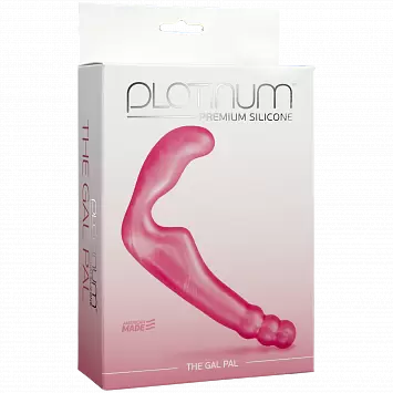 Безремневой розовый страпон без вибрации Platinum Premium Silicone - THE GAL PAL