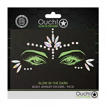 Светящиеся наклейки на лицо Face Jewelry Stickers Ouch! Glow in the Dark OU849GLO