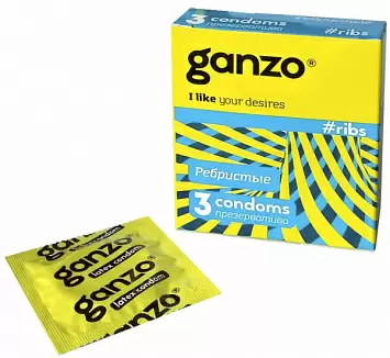 Ребристые презервативы Ganzo Ribs