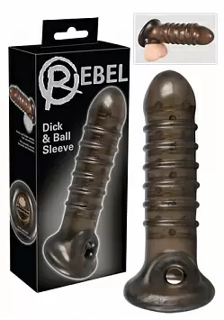 Насадка на пенис Rebel &quot;Dick & Ball Sleeve&quot; smoke