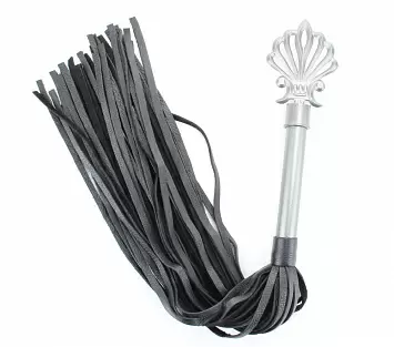 Кожаная плеть 40 хвостов с металлической ручкой Gray BDSM Арсенал 54044
